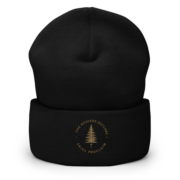 The Heavens Declare Embroidered Cuffed Beanie