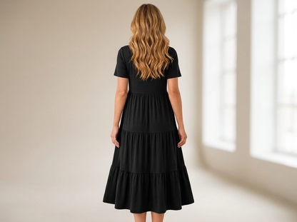 Tiered A-line midi dress - back view